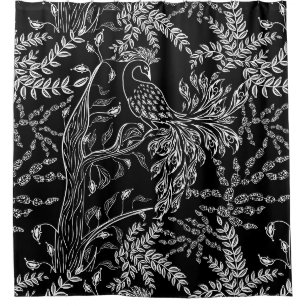 Firebird, bird shower curtain
