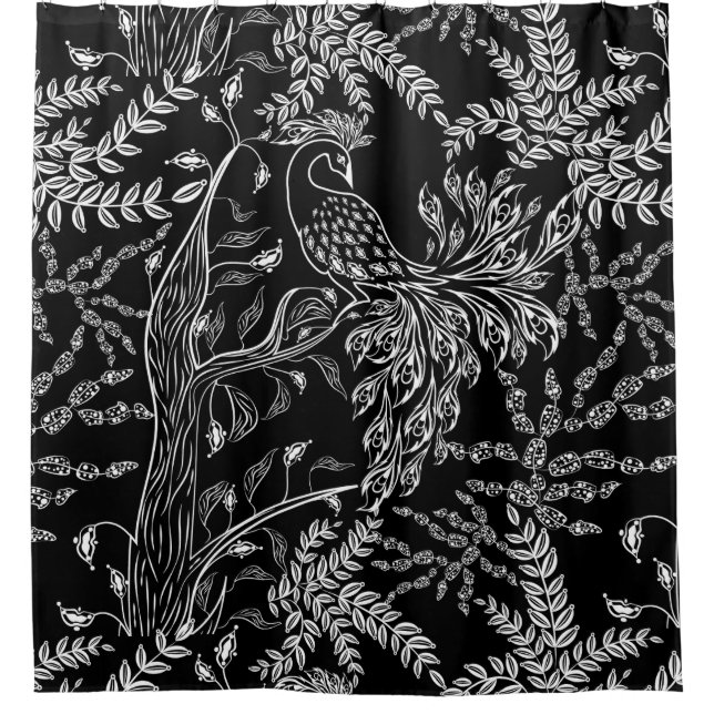 Firebird, bird shower curtain (Front)