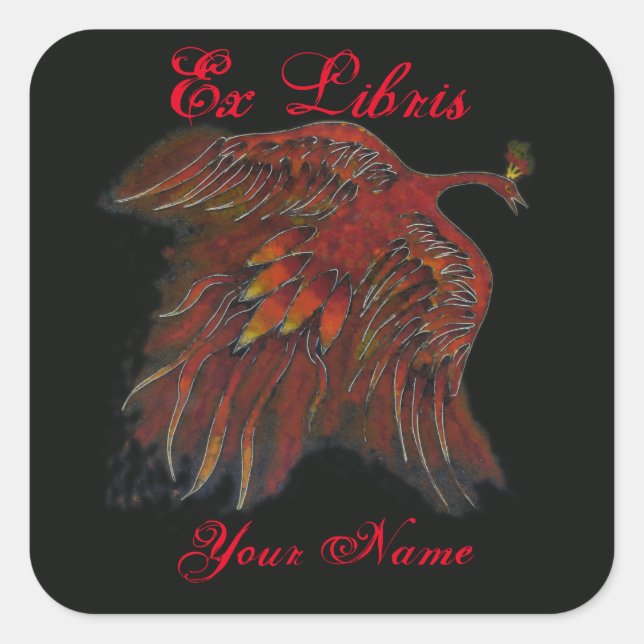 Firebird Bookplate Square Sticker (Front)