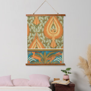 Firebird Eagle Antelope Tiger Vintage Nature art Hanging Tapestry