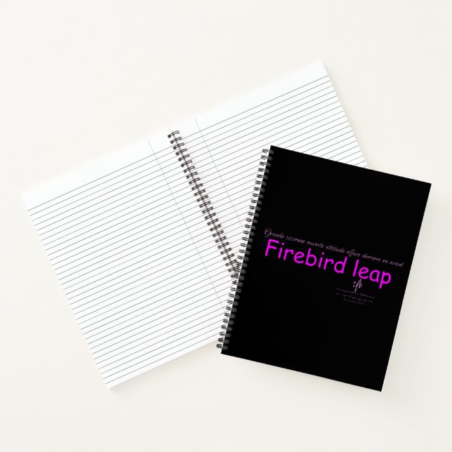 Firebird Leap Black and Pink Notebook (Inside)