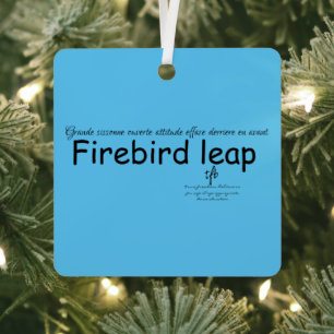 Firebird Leap Sky Blue and Black Sq. Metal Tree Decoration