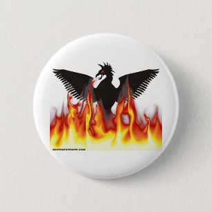 FireBird / Phoenix 6 Cm Round Badge