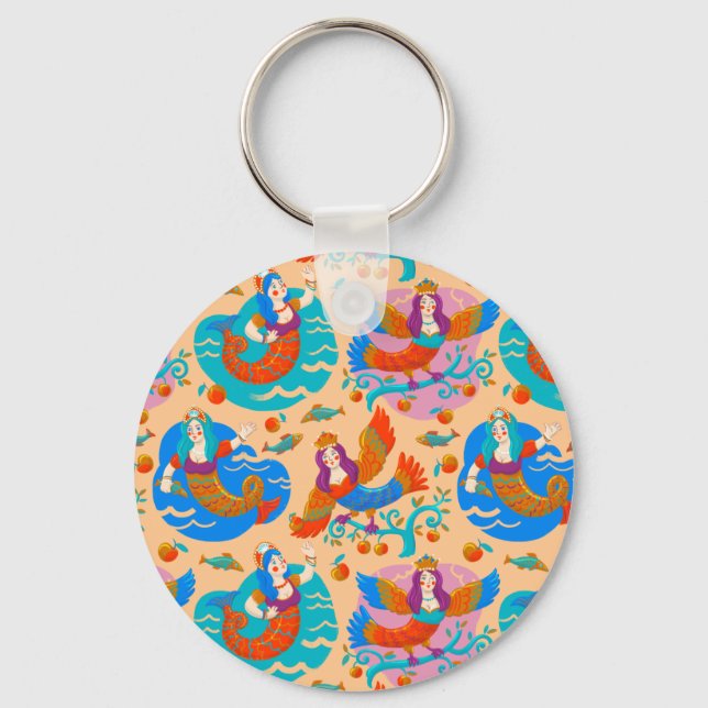Firebirds and mermaids key ring (Front)