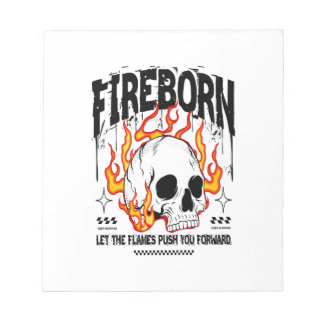 Fireborn Skull Urban Streetwear Notepad