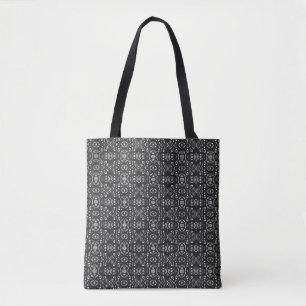 Firebrand Black and White Abstract Gouache Art Tote Bag