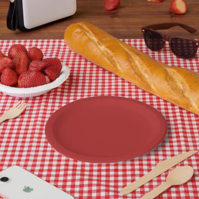Firebrick Paper Plate (Picnic)