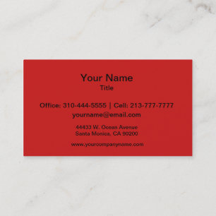 Firebrick Red Solid Colour Business Card