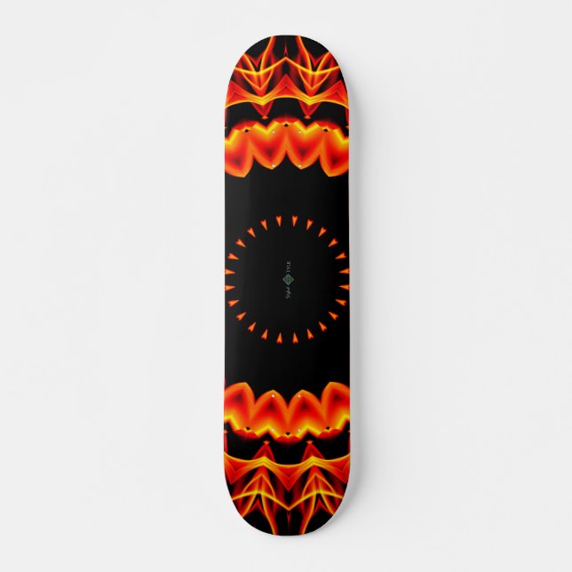 Fireburst Mandala Skateboard (Front)