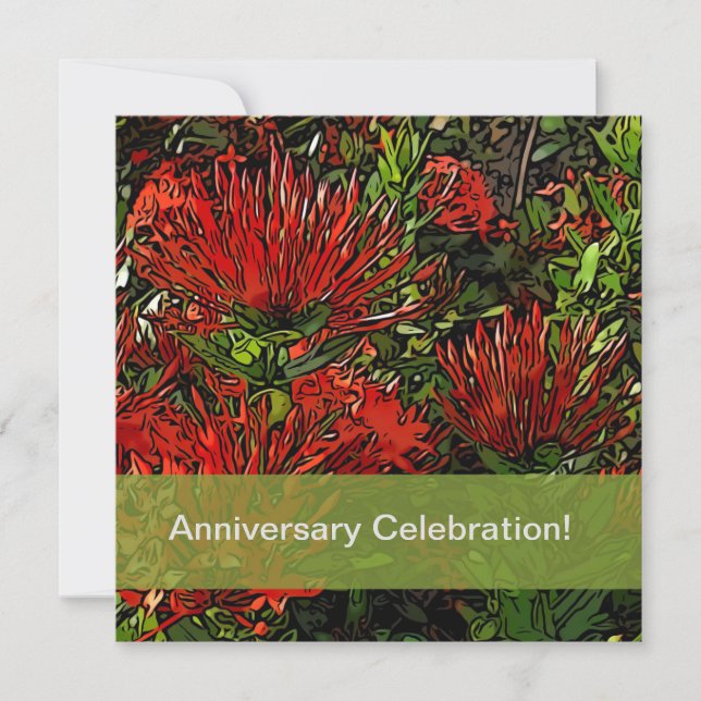 Firebush Plant with olive green text box Card (Front)