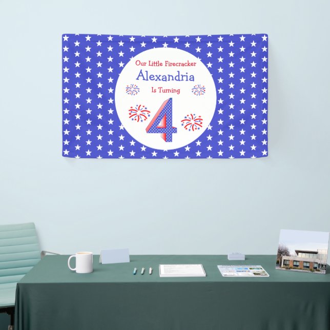 Firecracker 4th Birthday Banner (Tradeshow)