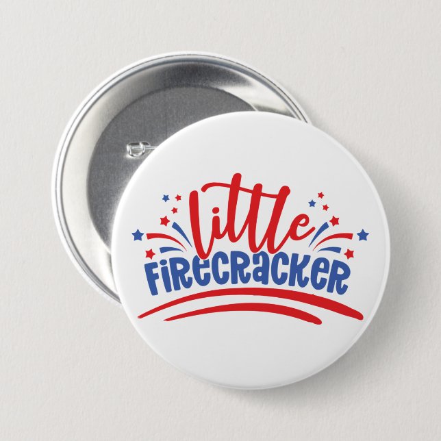 Firecracker 4th July   7.5 Cm Round Badge (Front & Back)
