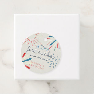 Firecracker 4th of July Fireworks Baby Shower Favour Tags