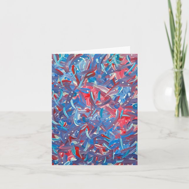 Firecracker Abstract Art Note Card (Front)