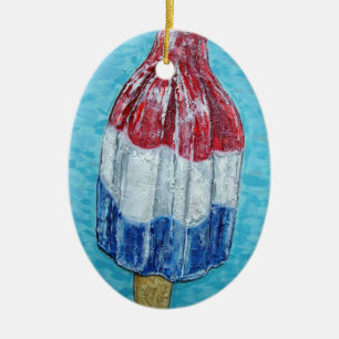 firecracker bomb popsicle art original painting ceramic tree decoration