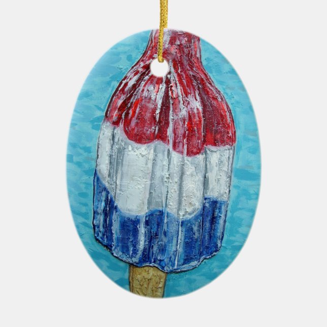 firecracker bomb popsicle art original painting ceramic tree decoration (Front)