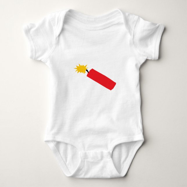Firecracker cartoon, TNT, dynamite Baby Bodysuit (Front)