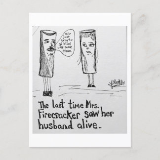 Firecracker Couple Fourth of July Greeting Postcard