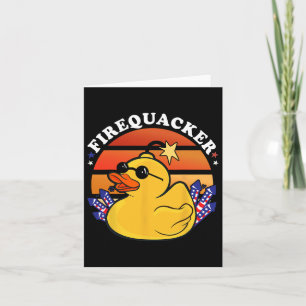 Firecracker Duck 4th Of July Patriotic Day Usa Fla Card