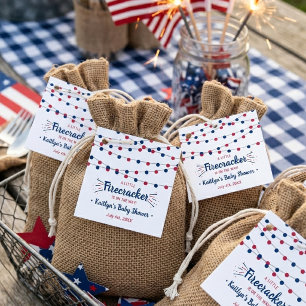 Firecracker On The Way! 4th Of July Baby Shower Favour Tags