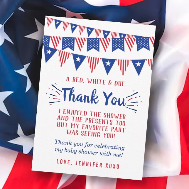 Firecracker On The Way! 4th Of July Baby Shower Thank You Card (Creator Uploaded)