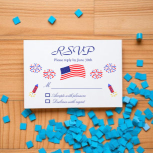 Firecracker Patriotic Baby Shower RSVP Card