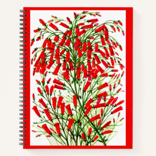 firecracker plant print notebook