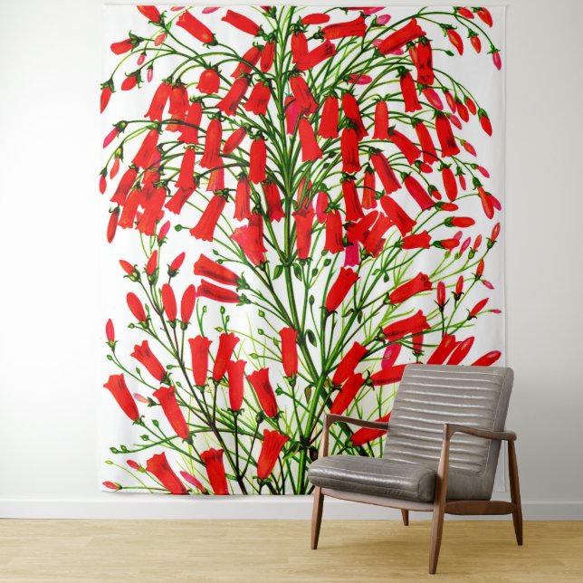 firecracker plant print tapestry (In Situ)