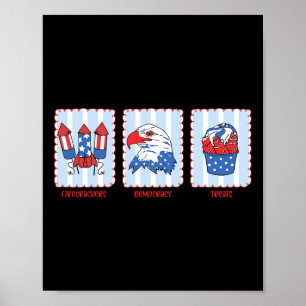 Firecrackers Democracy Treats Subtle Anti-trump 4t Poster