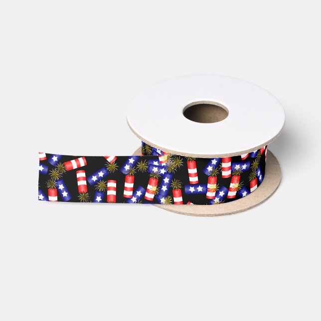 Firecrackers for the 4th of July Satin Ribbon (Spool)