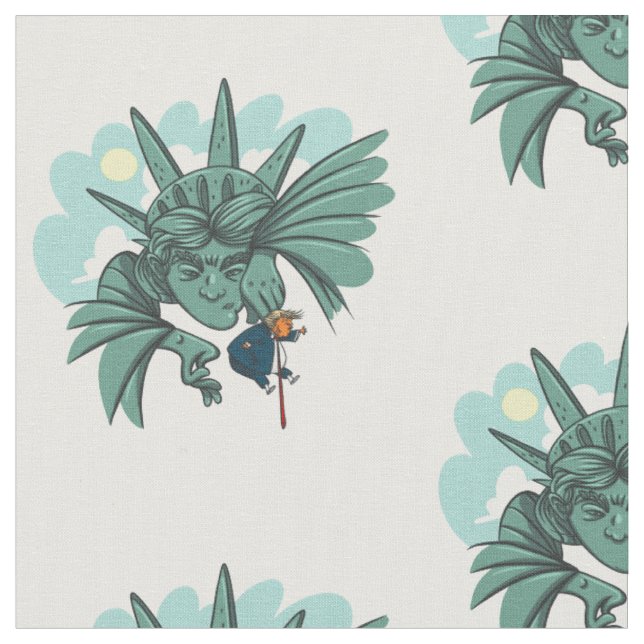 fired donald trump statue liberty funny fabric (Close Up)
