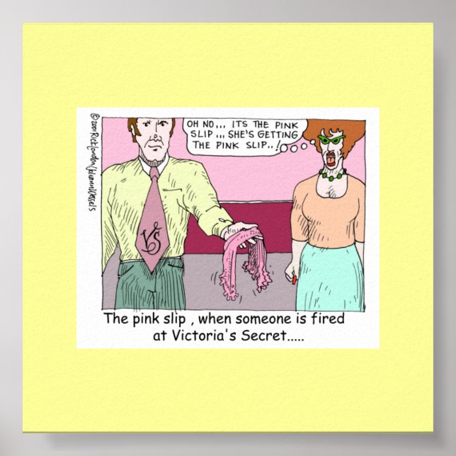 Fired From Victoria Secret Cartoon Poster (Front)