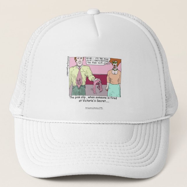 Fired From Victoria Secret Cartoon White Cap (Front)