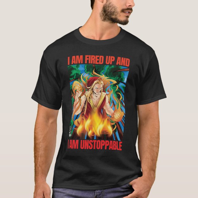 Fired Up Spirit Men Black  T-Shirt (Front)