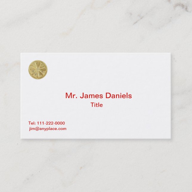Firefighter 4 Bugle Gold Medallion Business Card (Front)