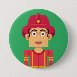Firefighter 7.5 Cm Round Badge