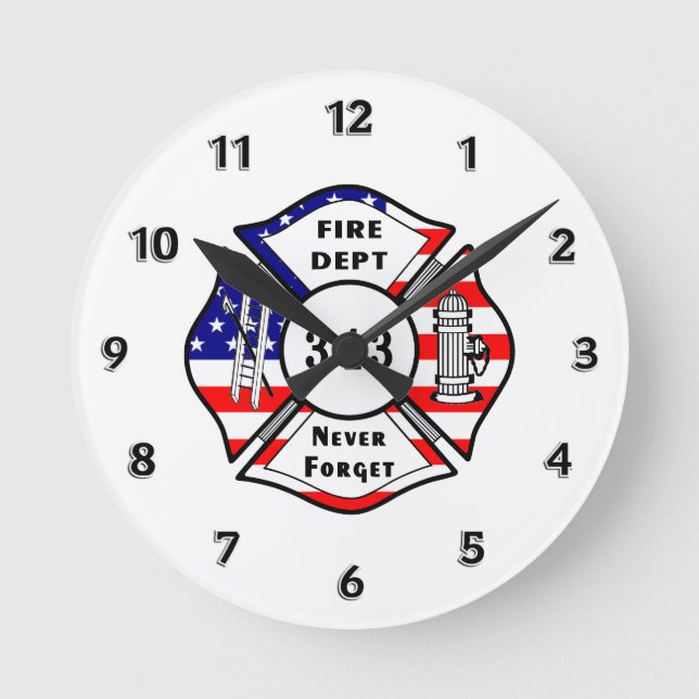 Firefighter 9/11 round clock (Front)