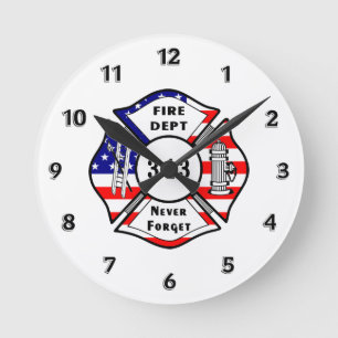 Firefighter 9/11 round clock