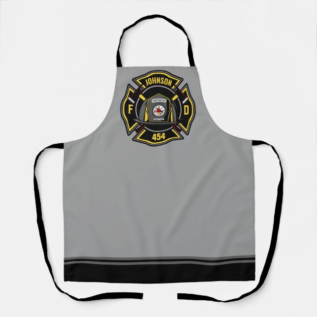 Firefighter ADD NAME Fire Department Rescue Team Apron (Front)