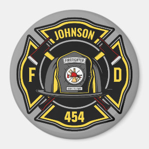 Firefighter ADD NAME Fire Department Rescue Team  Magnet