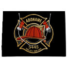 Firefighter ADD NAME Fire Station Department Badge