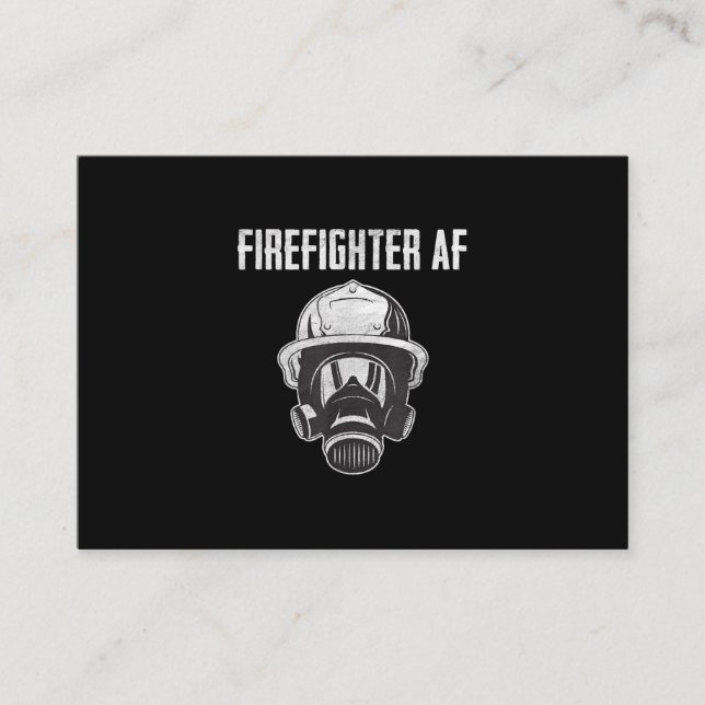 Firefighter AF | Gas Mask | Funny Firefighter Business Card (Front)