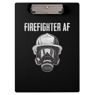 Firefighter AF Gas Mask Funny Firefighter Clipboard