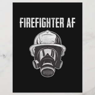 Firefighter AF Gas Mask Funny Firefighter Custom Letterhead