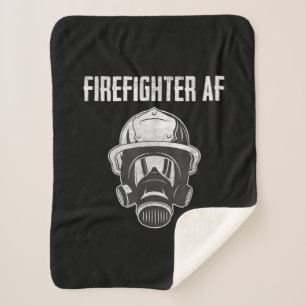 Firefighter AF   Gas Mask   Funny Firefighter Sherpa Blanket