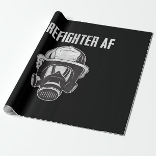 Firefighter AF Gas Mask Funny Firefighter Wrapping Paper