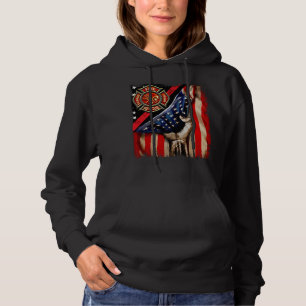Firefighter American Flag Firefighter Vibes Labor  Hoodie