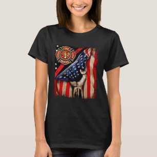 Firefighter American Flag Firefighter Vibes Labour T-Shirt