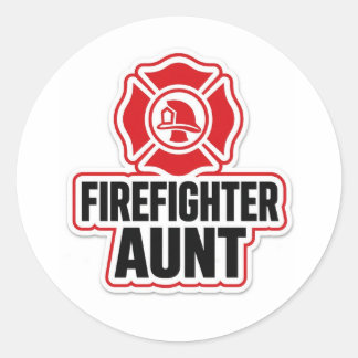 Firefighter Aunt Classic Round Sticker