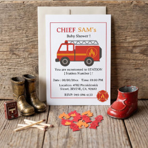Firefighter Baby Shower Invitation